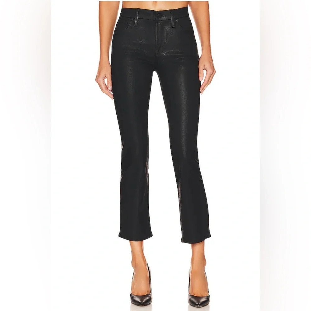 Good American | Good Straight Coated in Black. GS001T.  6 / 28 . 26.5” inseam